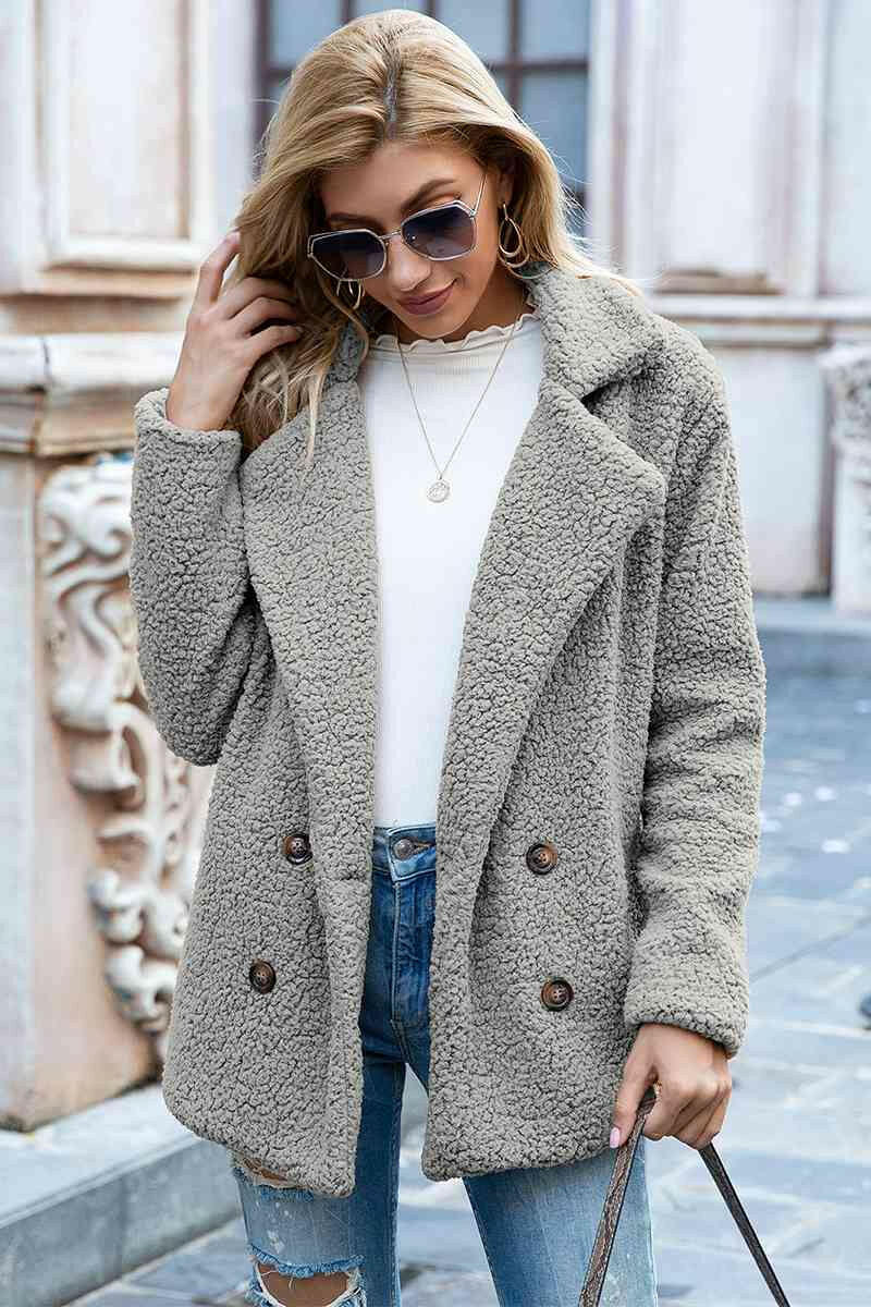 Lapel Collar Sherpa Coat.