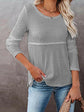 Cutout Round Neck Long Sleeve T-Shirt.