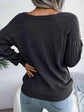 Decorative Button Cable-Knit Sweater.