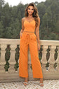 Cami and Tied Straight Leg Pants Set.