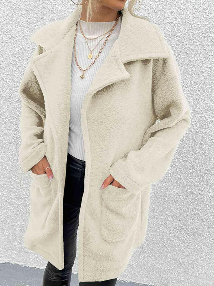 Dropped Shoulder Coat with Pockets.