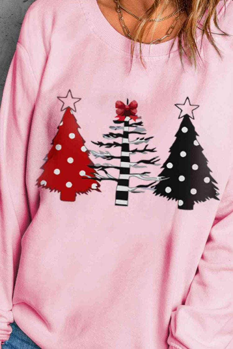 Christmas Tree Graphic Sweatshirt.