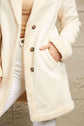 Double Take Lapel Collar Teddy Lining Longline Coat.