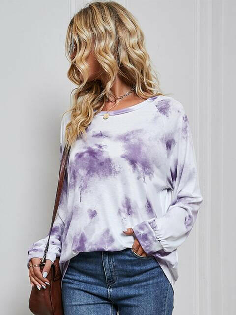 Tie Dye Round Neck Sweatshirt.