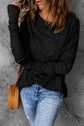 Thumbhole Long Sleeve Round Neck Top.