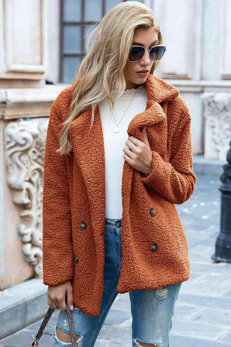 Lapel Collar Sherpa Coat.