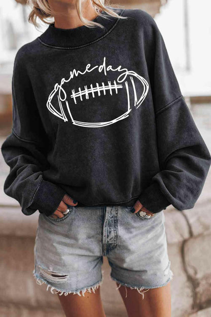 Round Neck Long Sleeve FOOTBALL Graphic Sweatshirt.