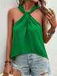 Ruched Grecian Sleeveless Blouse.