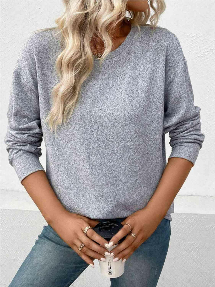 Round Neck Long Sleeve T-Shirt.