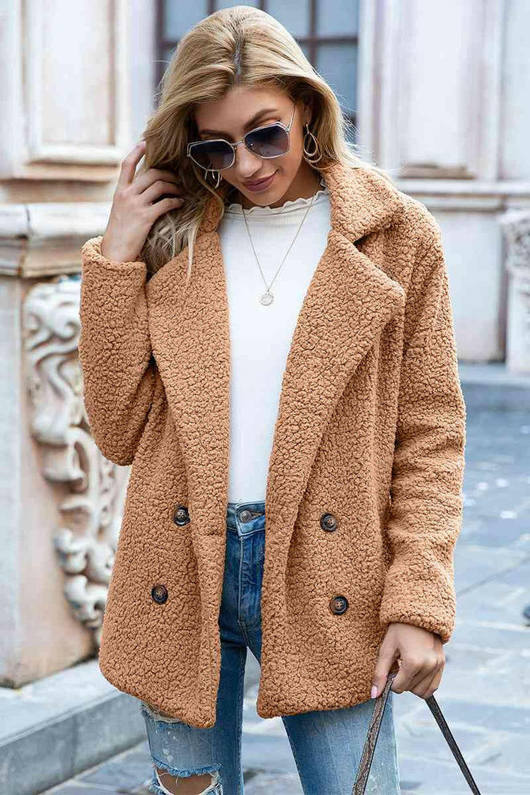 Lapel Collar Sherpa Coat.