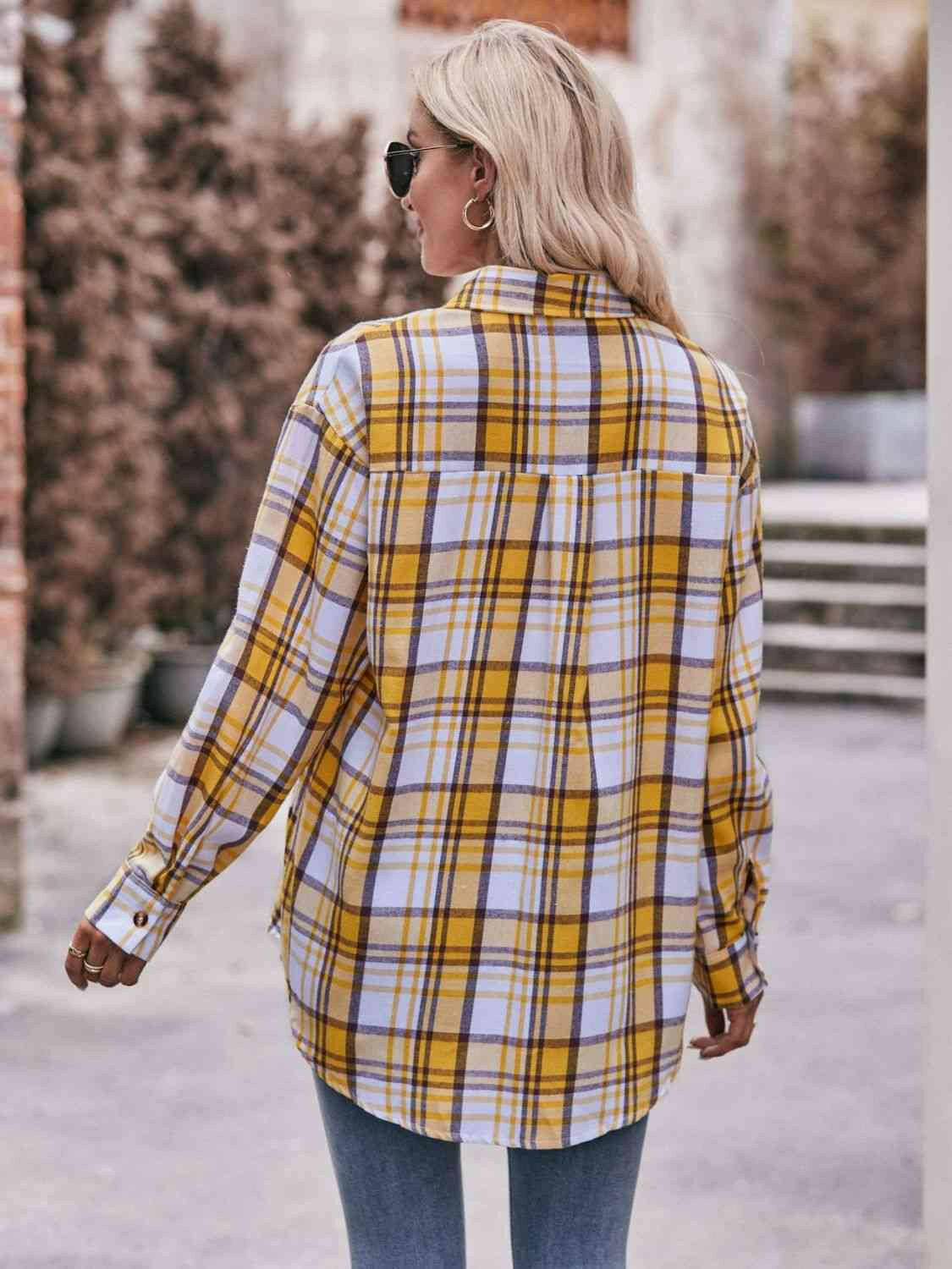 Plaid Dropped Shoulder Longline Shirt.