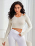 Cutout Round Neck Long Sleeve Active Top.