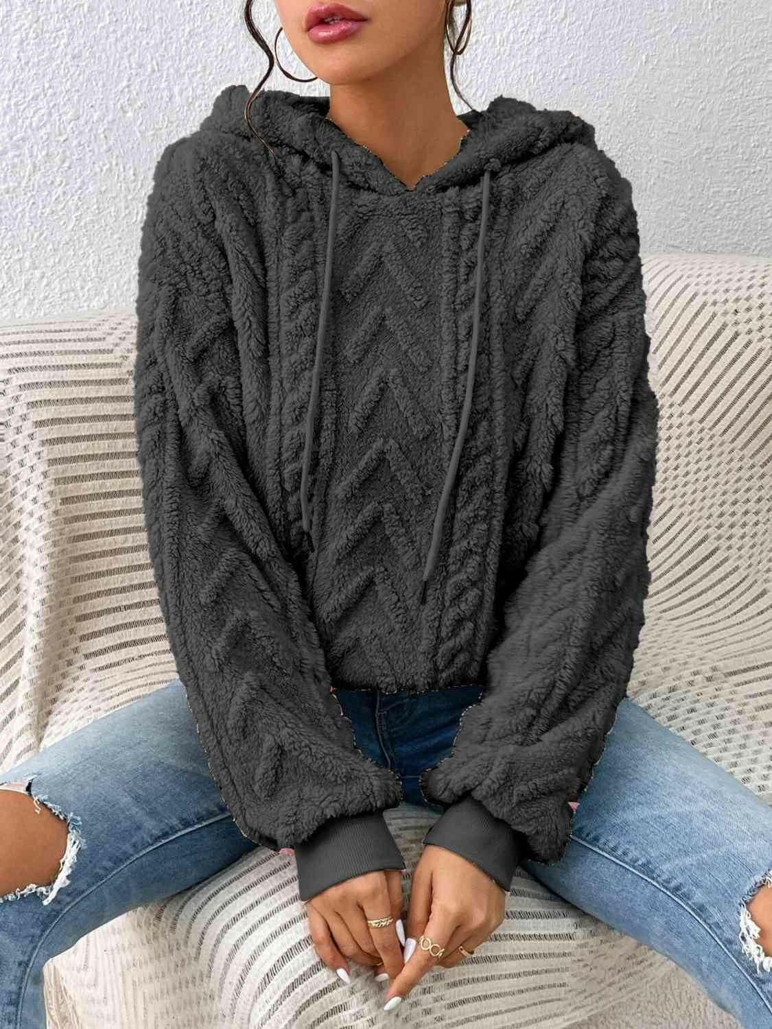 Drawstring Long Sleeve Hoodie.