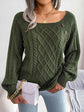 Decorative Button Cable-Knit Sweater.