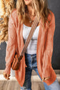 Cable-Knit Dropped Shoulder Cardigan.