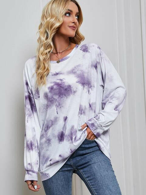 Tie Dye Round Neck Sweatshirt.