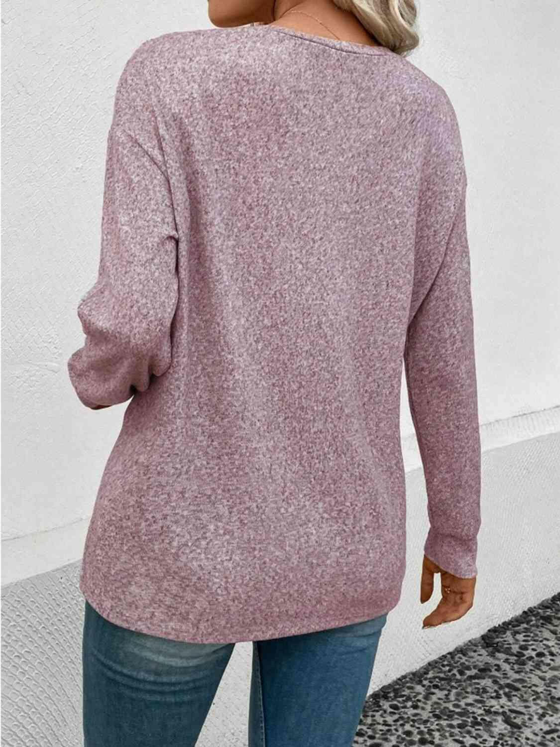 Round Neck Long Sleeve T-Shirt.