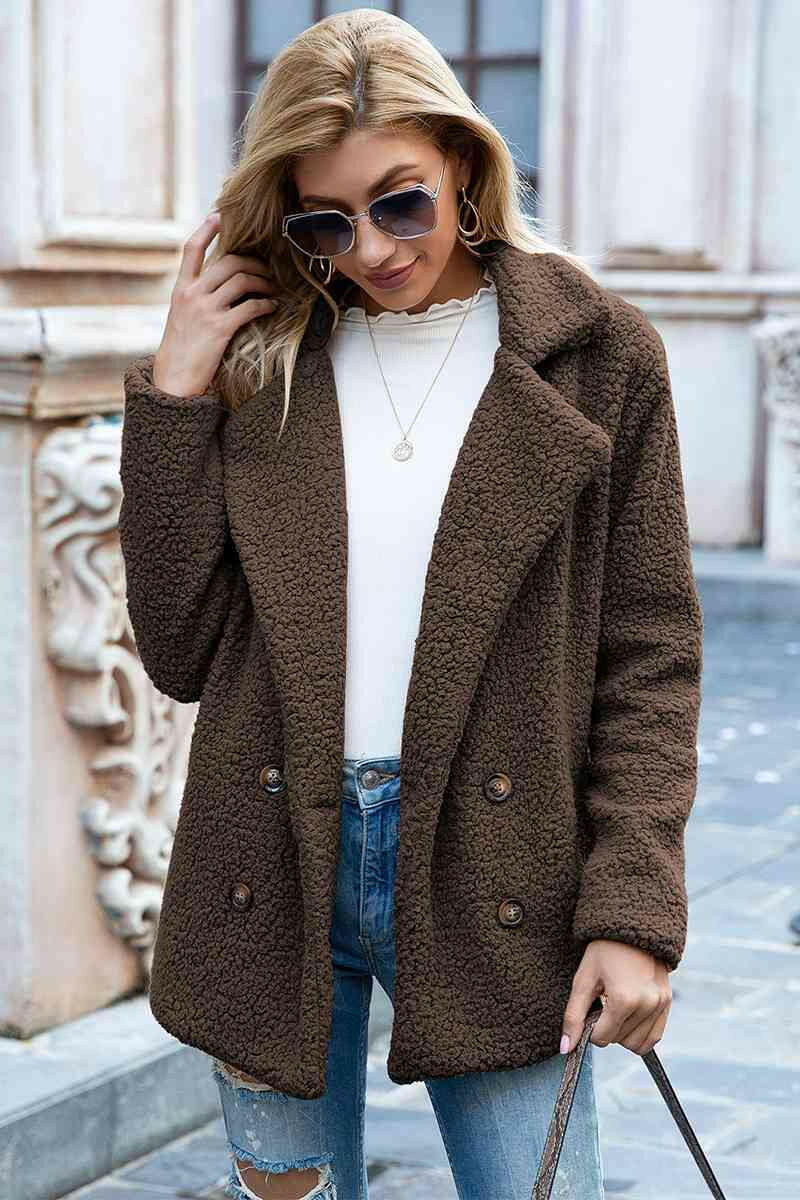 Lapel Collar Sherpa Coat.