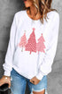 Christmas Tree Graphic Long Sleeve Sweatshirt.