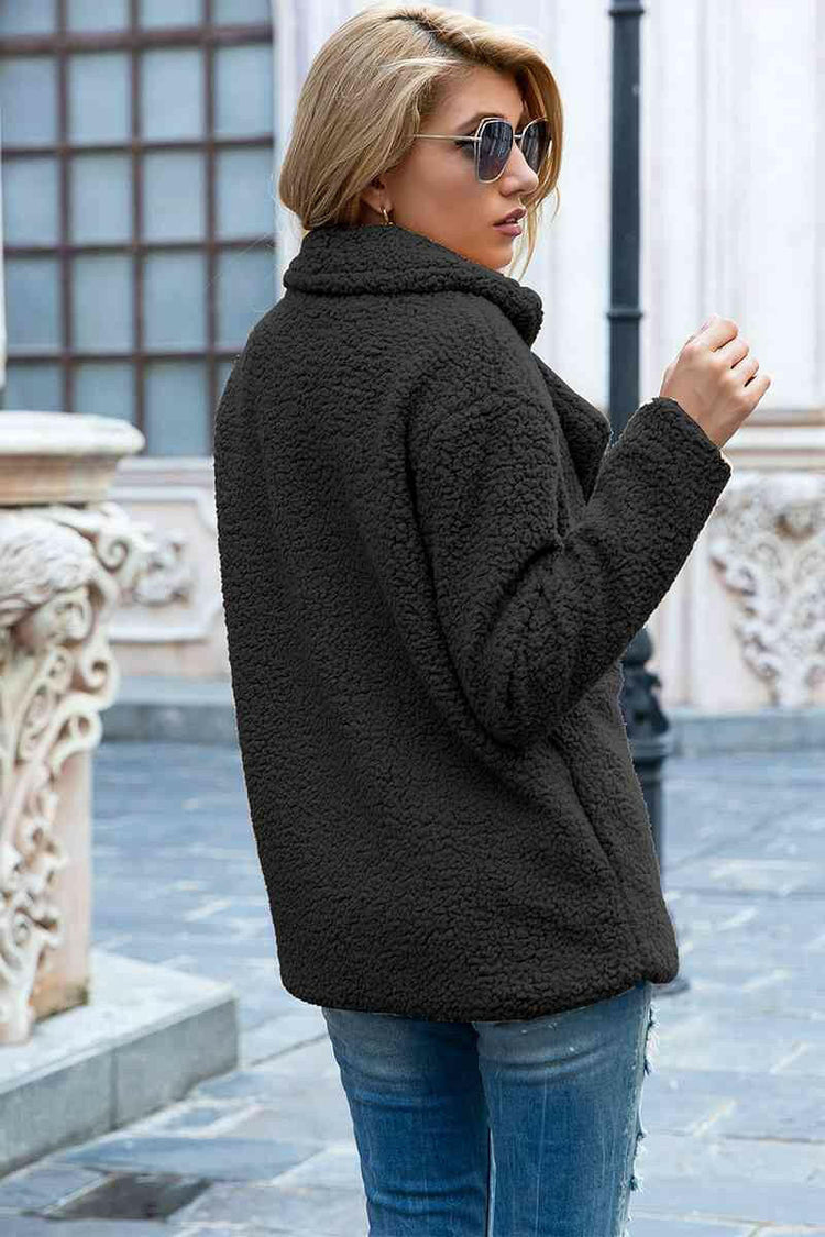 Lapel Collar Sherpa Coat.